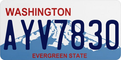WA license plate AYV7830