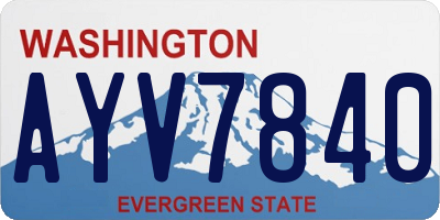 WA license plate AYV7840