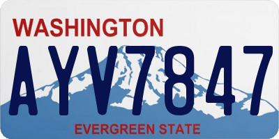 WA license plate AYV7847
