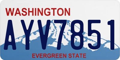 WA license plate AYV7851
