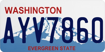 WA license plate AYV7860