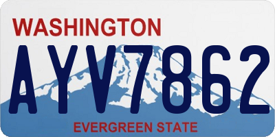 WA license plate AYV7862