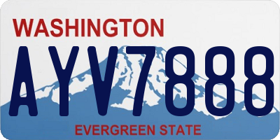 WA license plate AYV7888