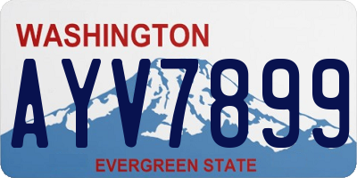 WA license plate AYV7899