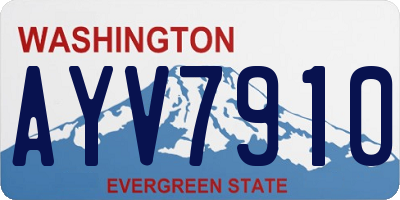 WA license plate AYV7910