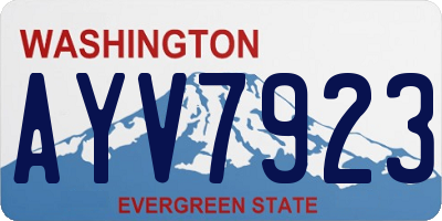 WA license plate AYV7923