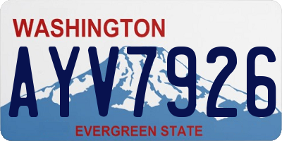 WA license plate AYV7926