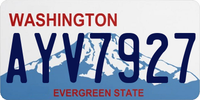 WA license plate AYV7927