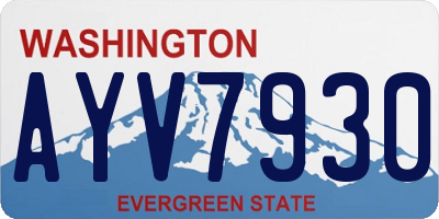 WA license plate AYV7930