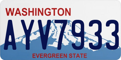 WA license plate AYV7933