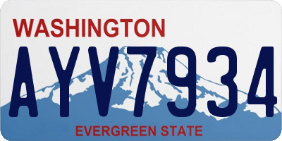 WA license plate AYV7934
