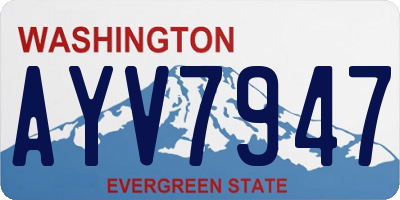 WA license plate AYV7947