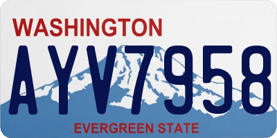 WA license plate AYV7958