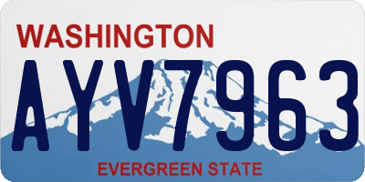 WA license plate AYV7963