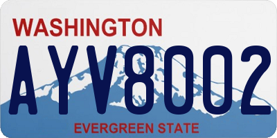 WA license plate AYV8002