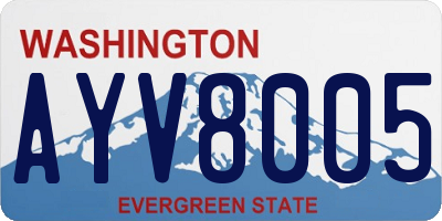 WA license plate AYV8005