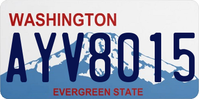 WA license plate AYV8015