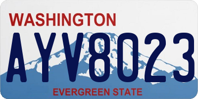 WA license plate AYV8023