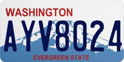 WA license plate AYV8024