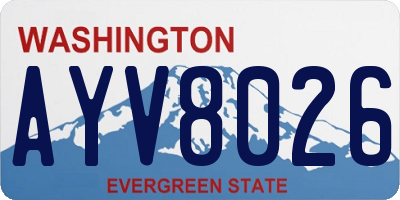 WA license plate AYV8026