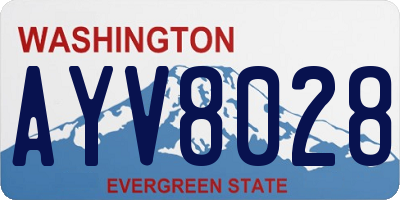 WA license plate AYV8028