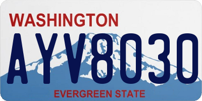 WA license plate AYV8030