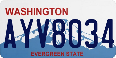 WA license plate AYV8034