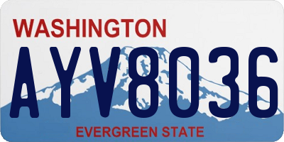 WA license plate AYV8036