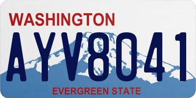 WA license plate AYV8041