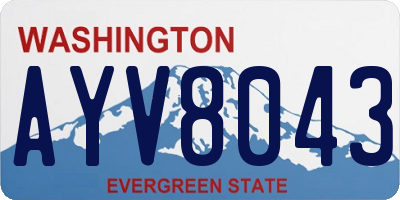 WA license plate AYV8043