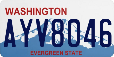 WA license plate AYV8046
