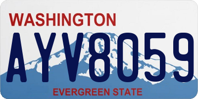 WA license plate AYV8059