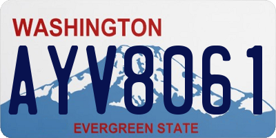 WA license plate AYV8061