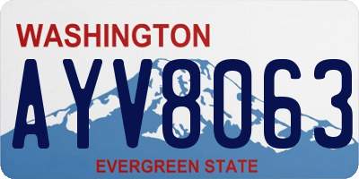 WA license plate AYV8063