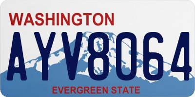 WA license plate AYV8064
