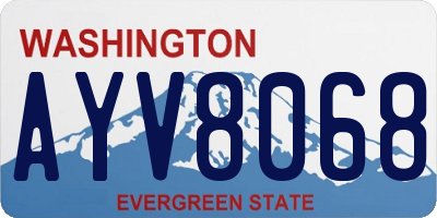 WA license plate AYV8068
