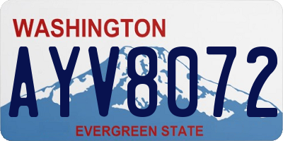 WA license plate AYV8072