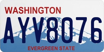 WA license plate AYV8076