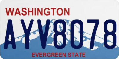 WA license plate AYV8078