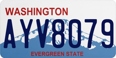 WA license plate AYV8079