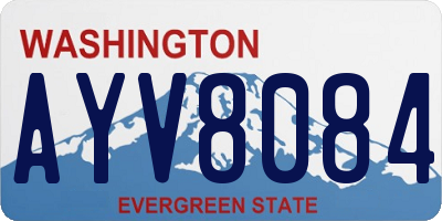WA license plate AYV8084