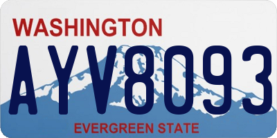 WA license plate AYV8093