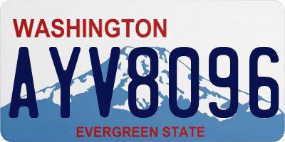 WA license plate AYV8096