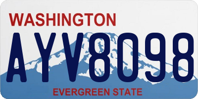 WA license plate AYV8098