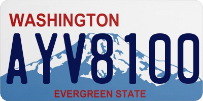 WA license plate AYV8100