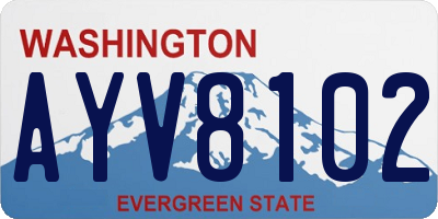 WA license plate AYV8102