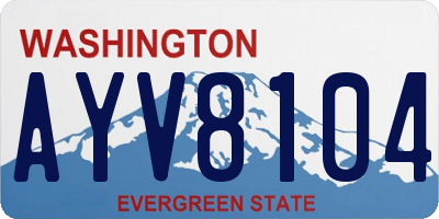 WA license plate AYV8104