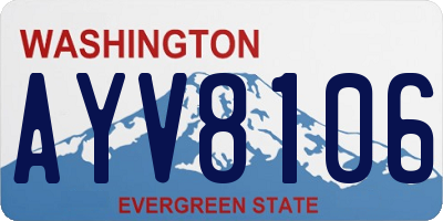 WA license plate AYV8106