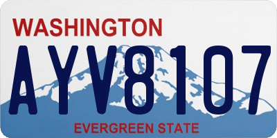 WA license plate AYV8107