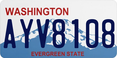 WA license plate AYV8108